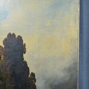 The convoy at the foot of the rocks, 1800s, oil on canvas.
