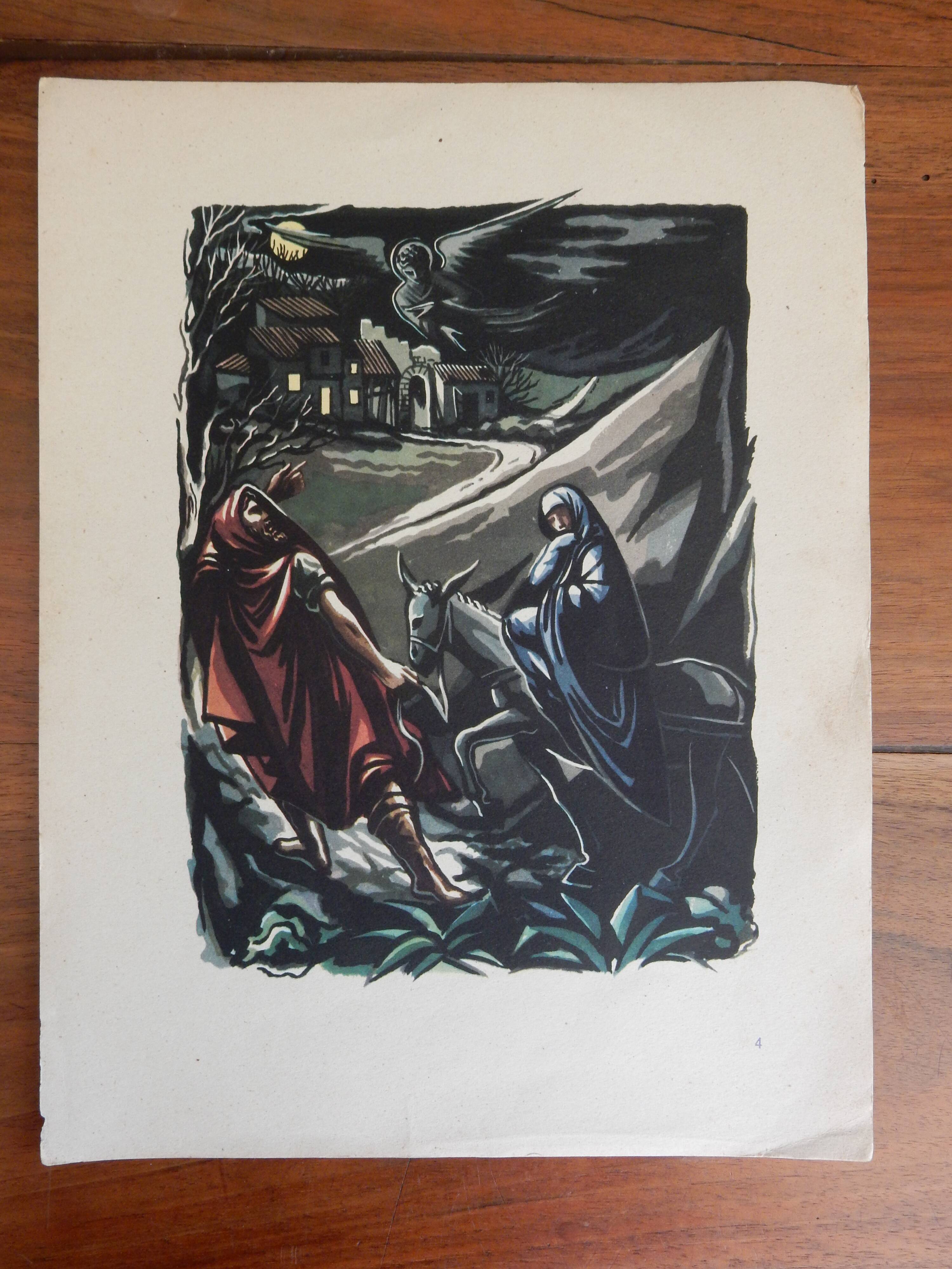 Illustration of the nativity The journey to Betlehem