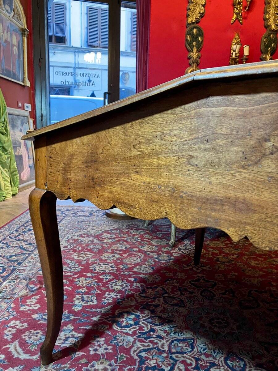 Antique French Writing Desk in Oak with Cabriole Legs, 1800s