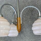 Art deco chandelier with 3 opaline branches