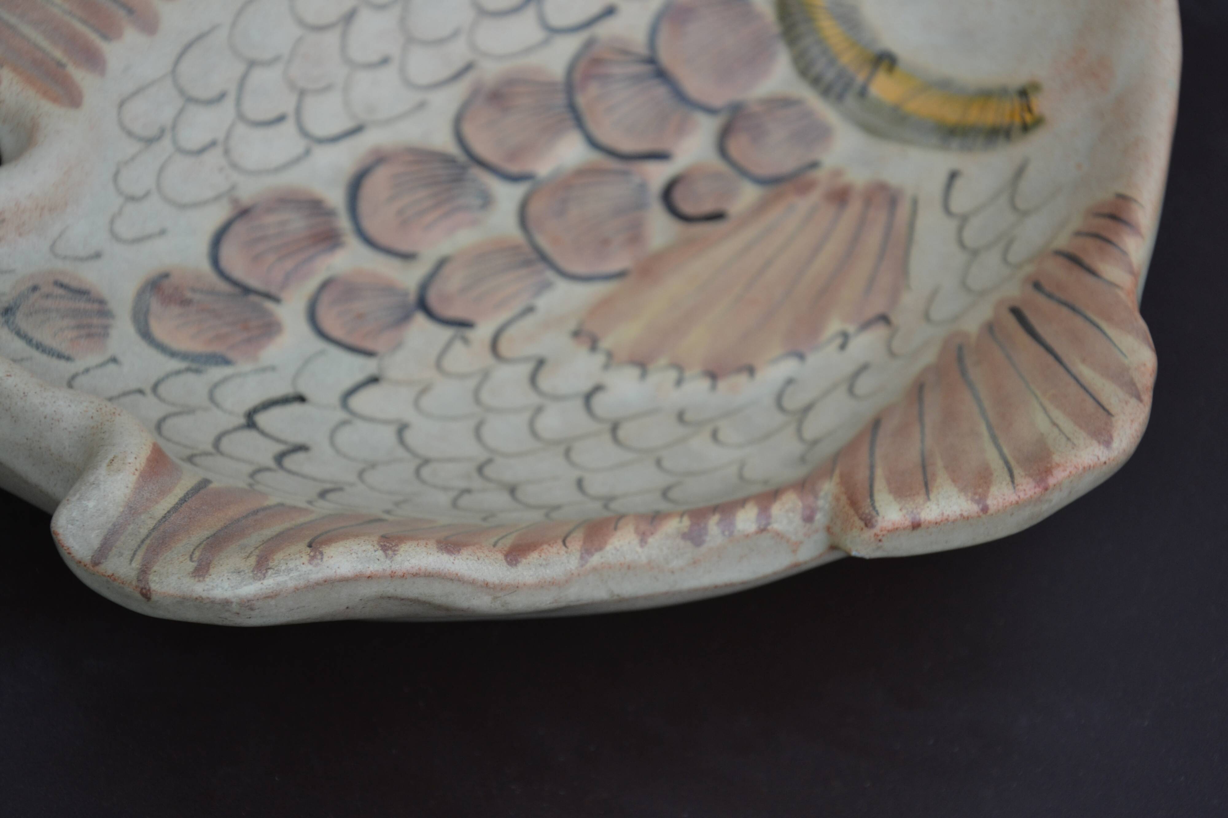Large ceramic fish dish/bowl from Vallauris.
