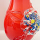 Murano ruby red blown glass vase, with floral decoration with colorful inclusion. Unit