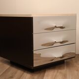 Raymond Loewy's vintage bedside table for Doubinsky Frères, 1970