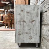 Buffet bahut enfilade - vintage - 1950 - compass feet - white patina