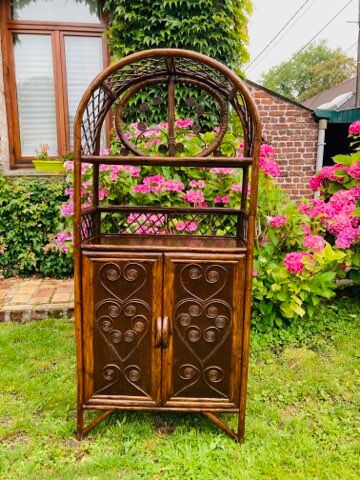 Vintage rattan bookcase
