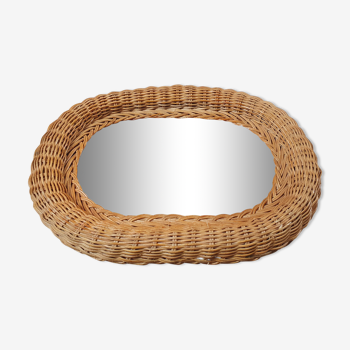 Rattan mirror