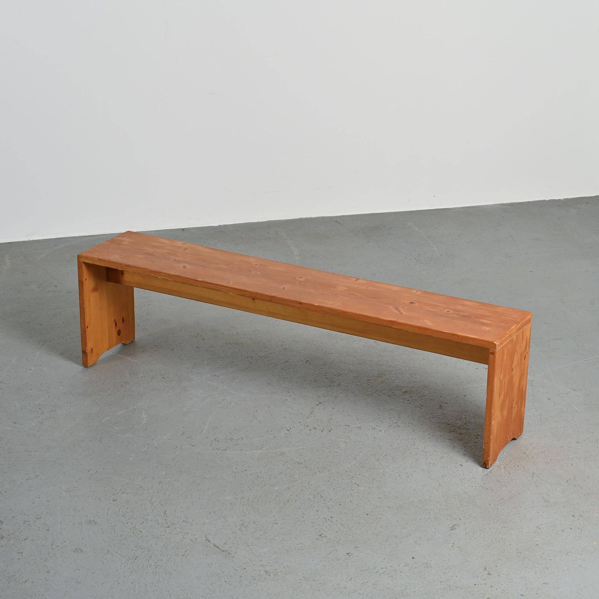 Mountain bench in solid pine, France, circa 1975