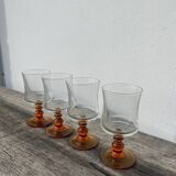 Amber stemmed glasses
