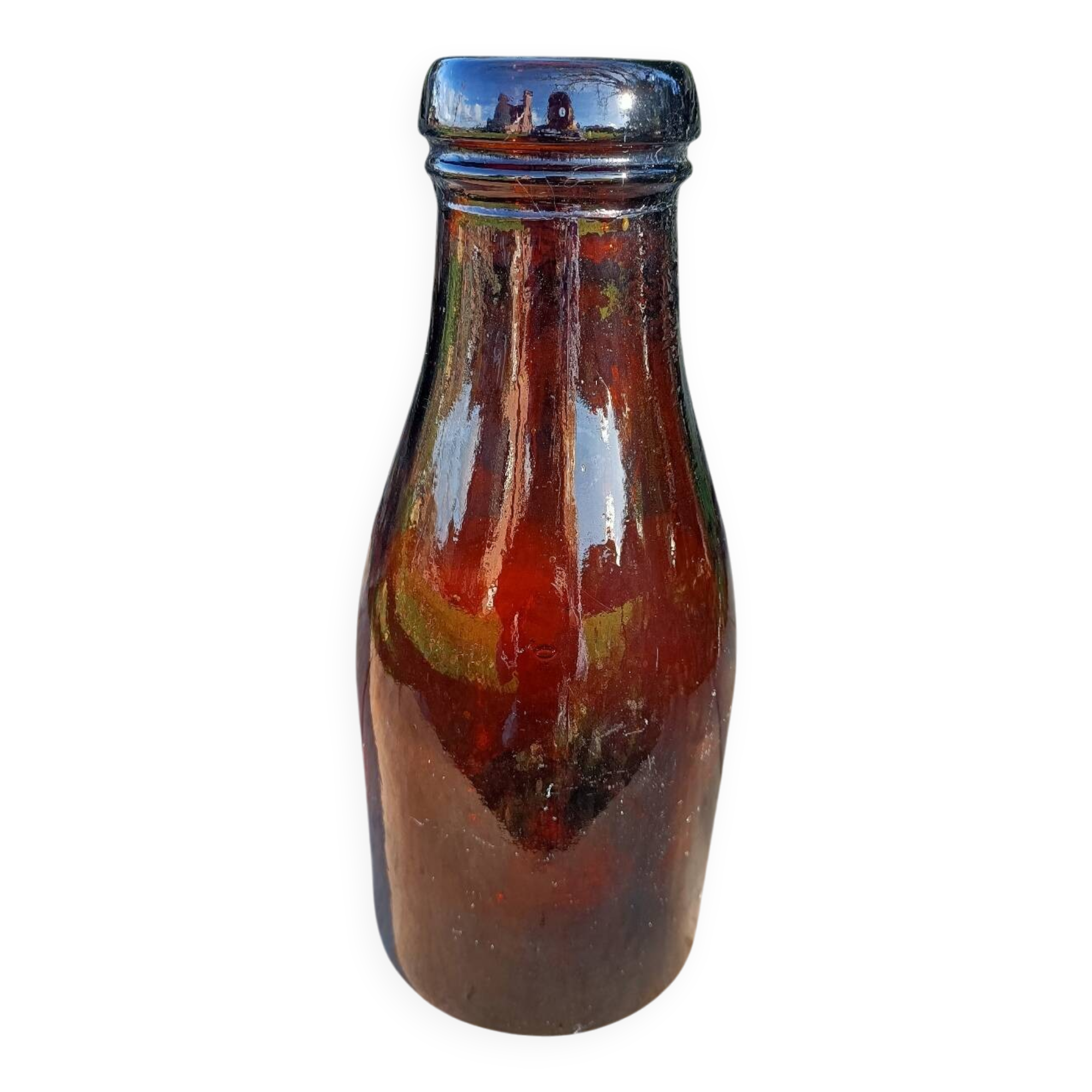 Vintage brown glass vase/bottle