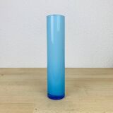 Scandinavian scroll vase blue glass