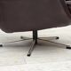 1970s, set of two swivel lounge chairs with footstool, leather.