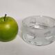 Thick frosted glass ashtray and pocket tray, 1980s savannah design, 13 cm.