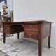 Louis XVI style minister's desk in solid walnut, 4 drawers, old manufacture
