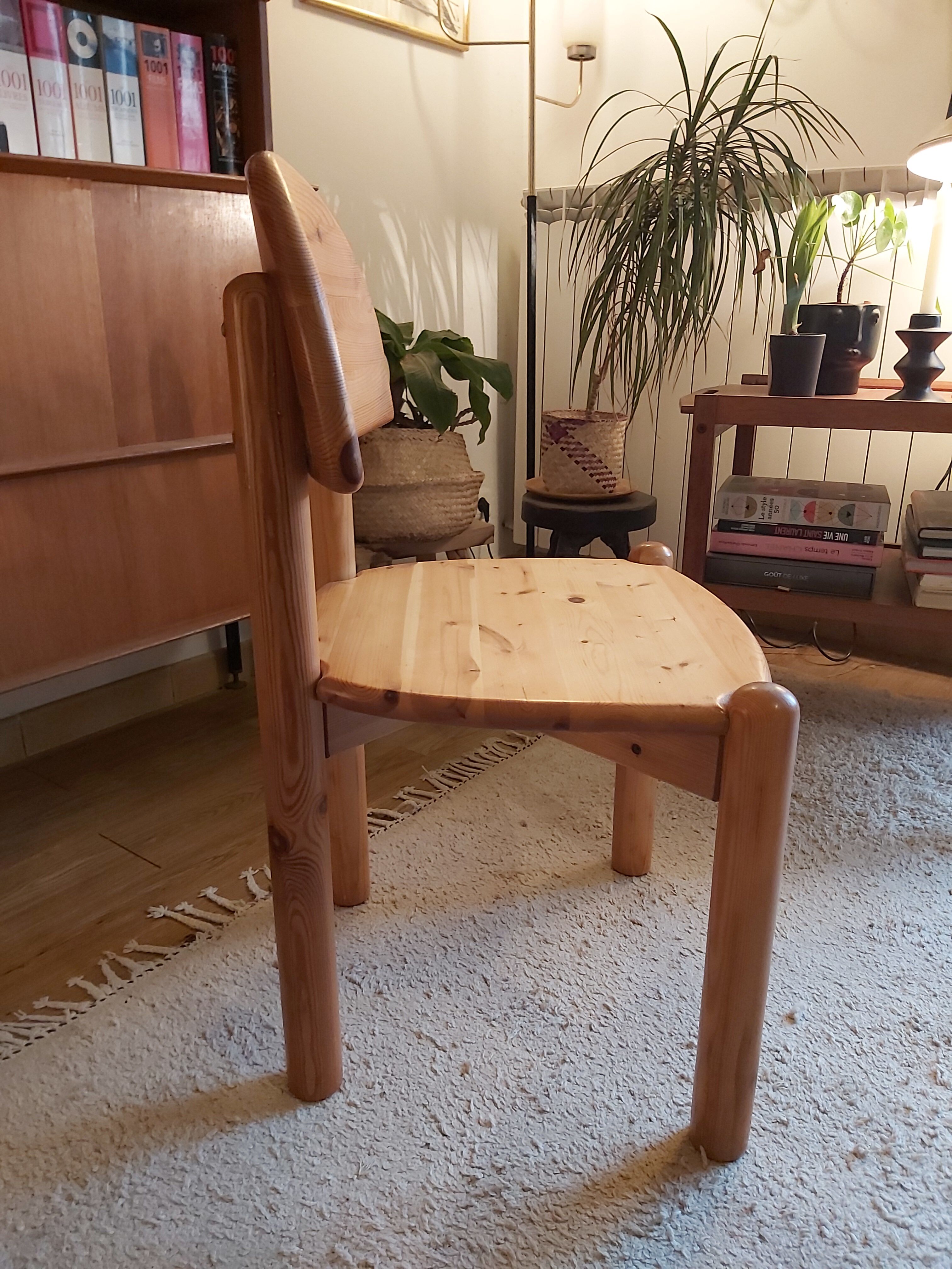 Série de 6 chaises en pin de Rainer Daumiller