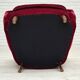 1960s, Danish armchair, cherry-red furniture velour, beech wood legs.
