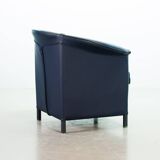 Wittmann Petrol Soft Leather Club Chair Model Aura  Designed by Paolo Piva