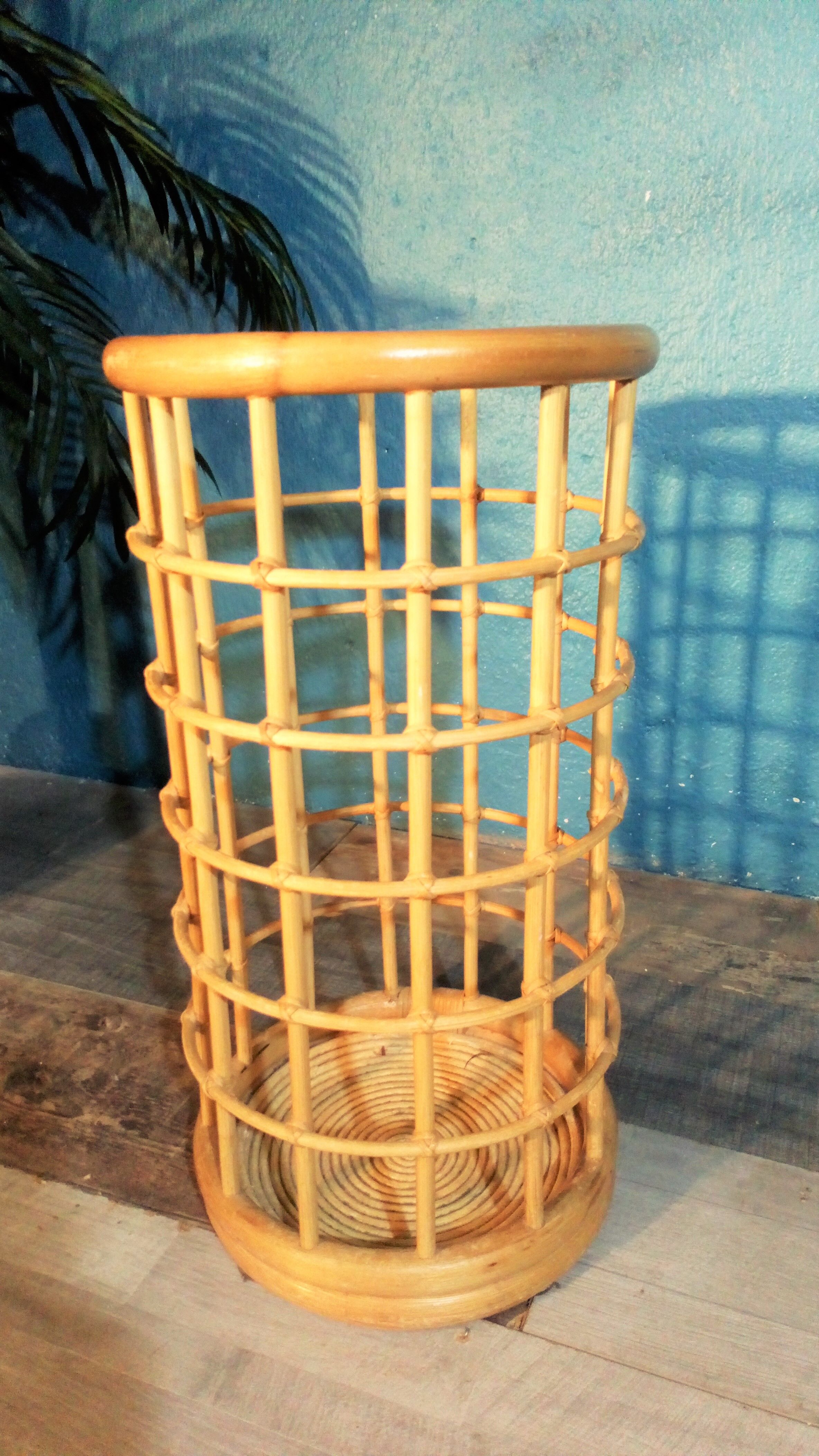 Umbrella door bamboo & rattan 1960s