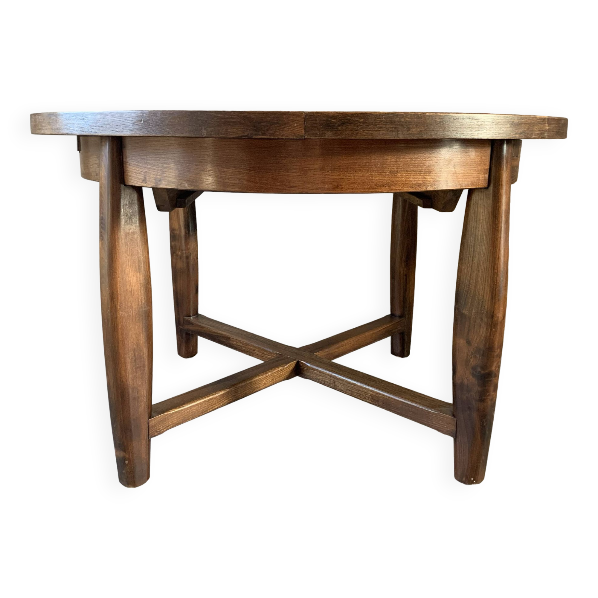 Vintage extendable wooden table from the 50s with independent extension