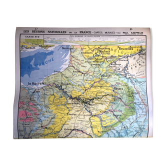 Carte scolaire vintage plaine du nord