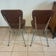 Set of 2 brown faux leather chairs – 1970s – vintage