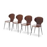 Lulli chairs by Carlo Rati for Industria Legni Curvati, 1950s, set of 4.