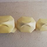 3 vintage spice pots iron earth