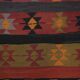 Vintage Organic Turkish Yellow and Red Kilim Rug Runner 3' x 9'5''
