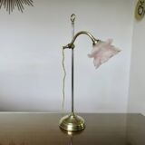 Art Nouveau jeweler's lamp in bronze and glass paste tulip