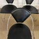 Lot 5 chairs black leather thread