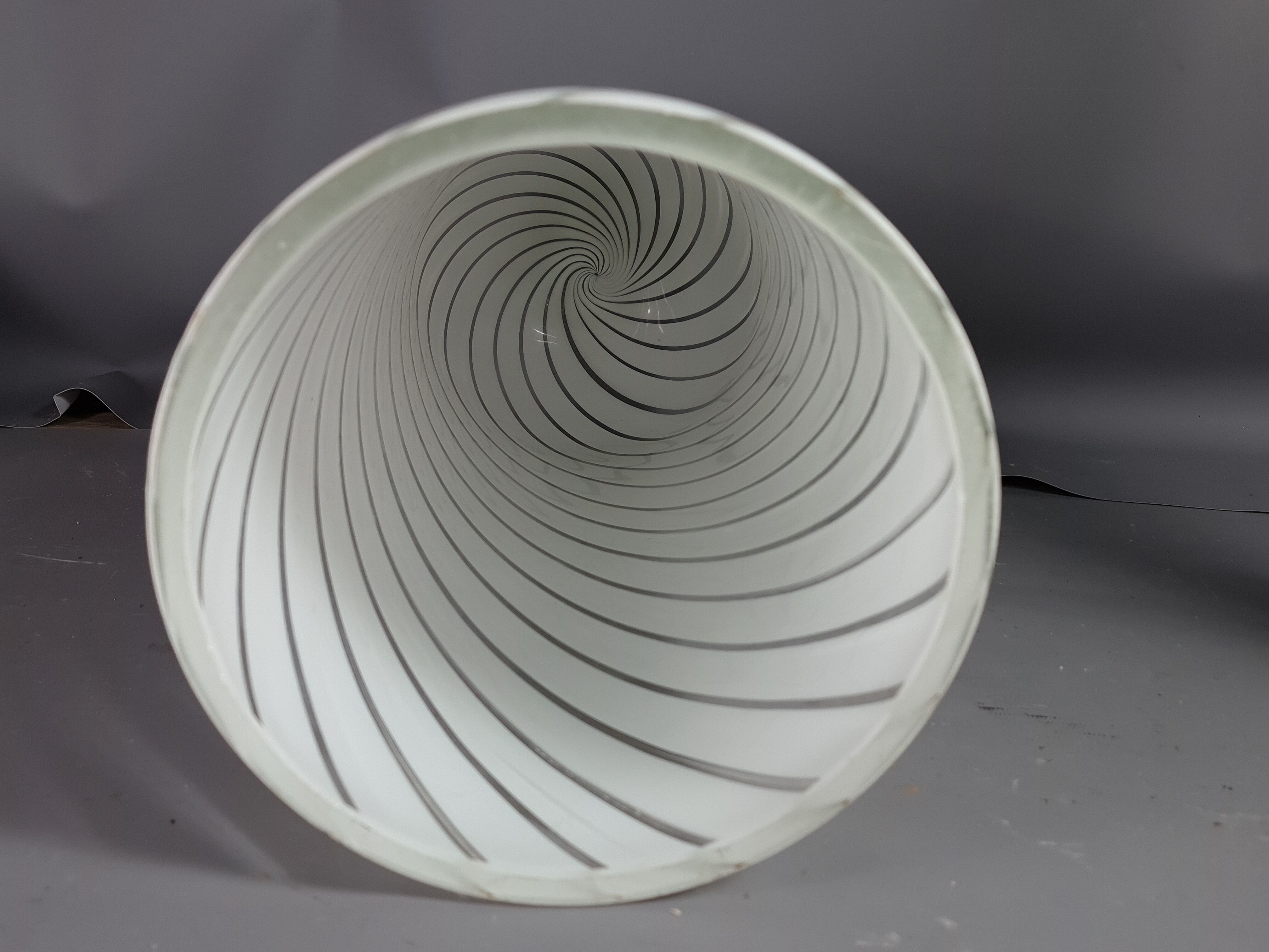 Table lamp blown glass & gold metal Italy vintage 70/80s