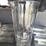 Vintage orangeade service with a jug and 6 glasses decorated with golden beads.