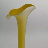Vintage yellow glass paste vase