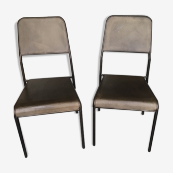 Pair of steel chairs