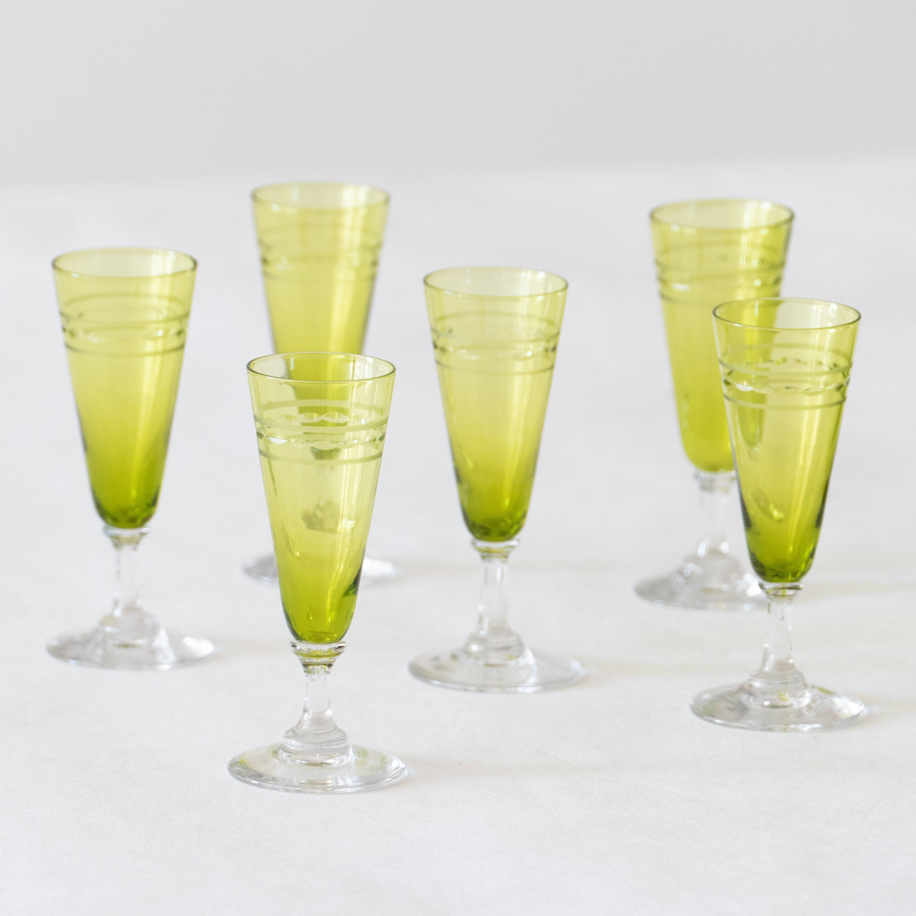 Chartreuse Green Baccarat Crystal Liquor Service 1900