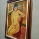 Oil on canvas nude painting female Frédéric Bouvier (1901-1937)