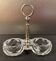 Baccarat double cut crystal salt cellar with metal mount