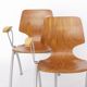 Set of 4 Vintage Pagholz Stackable Chairs, Industrial Dining Chairs, German