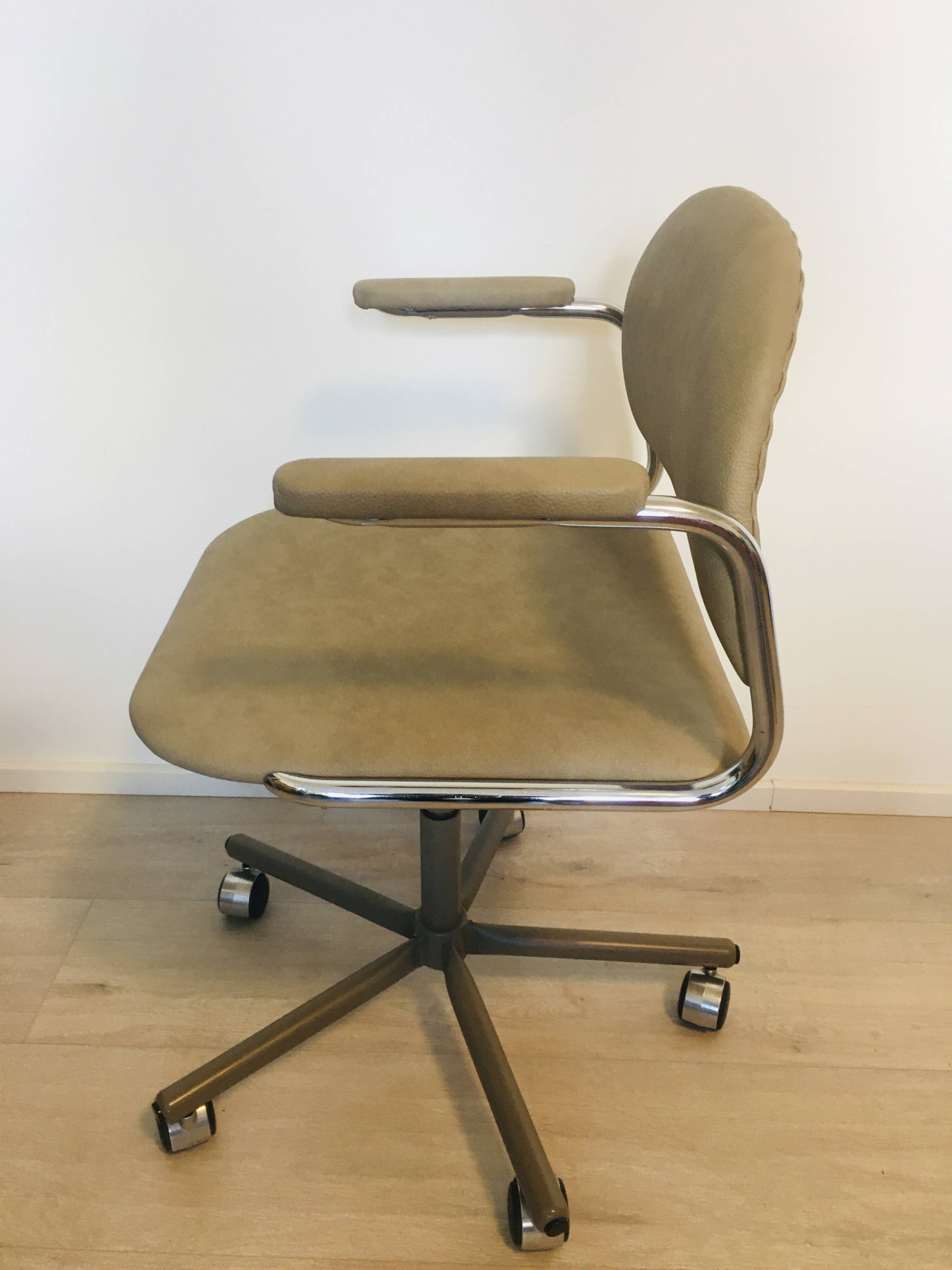 Vintage Biege Office Arm Chair from Kovona Model K-107, Czechoslovakia 1970’s