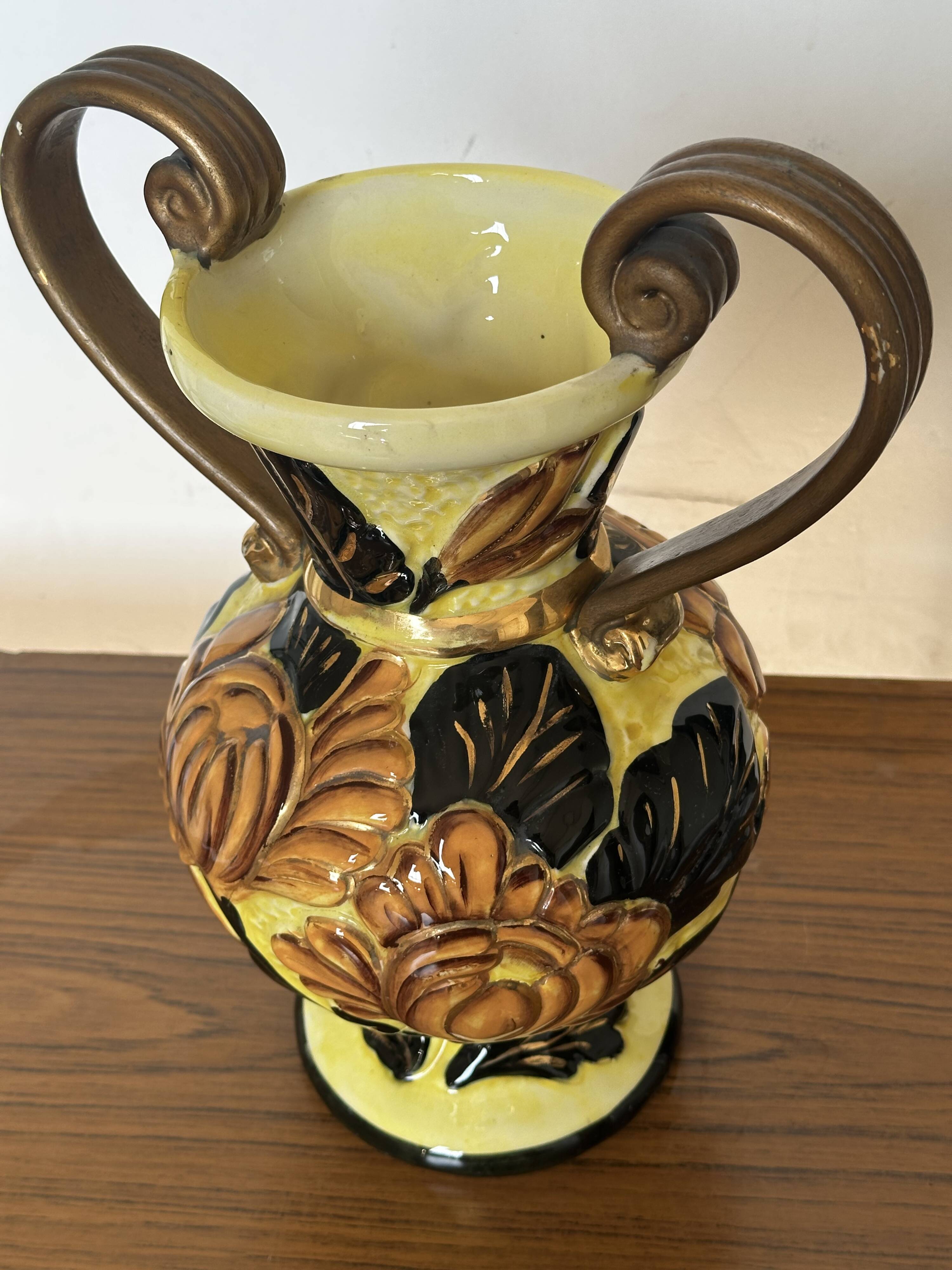 Medici vase in Vallauris ceramic, signed JTF