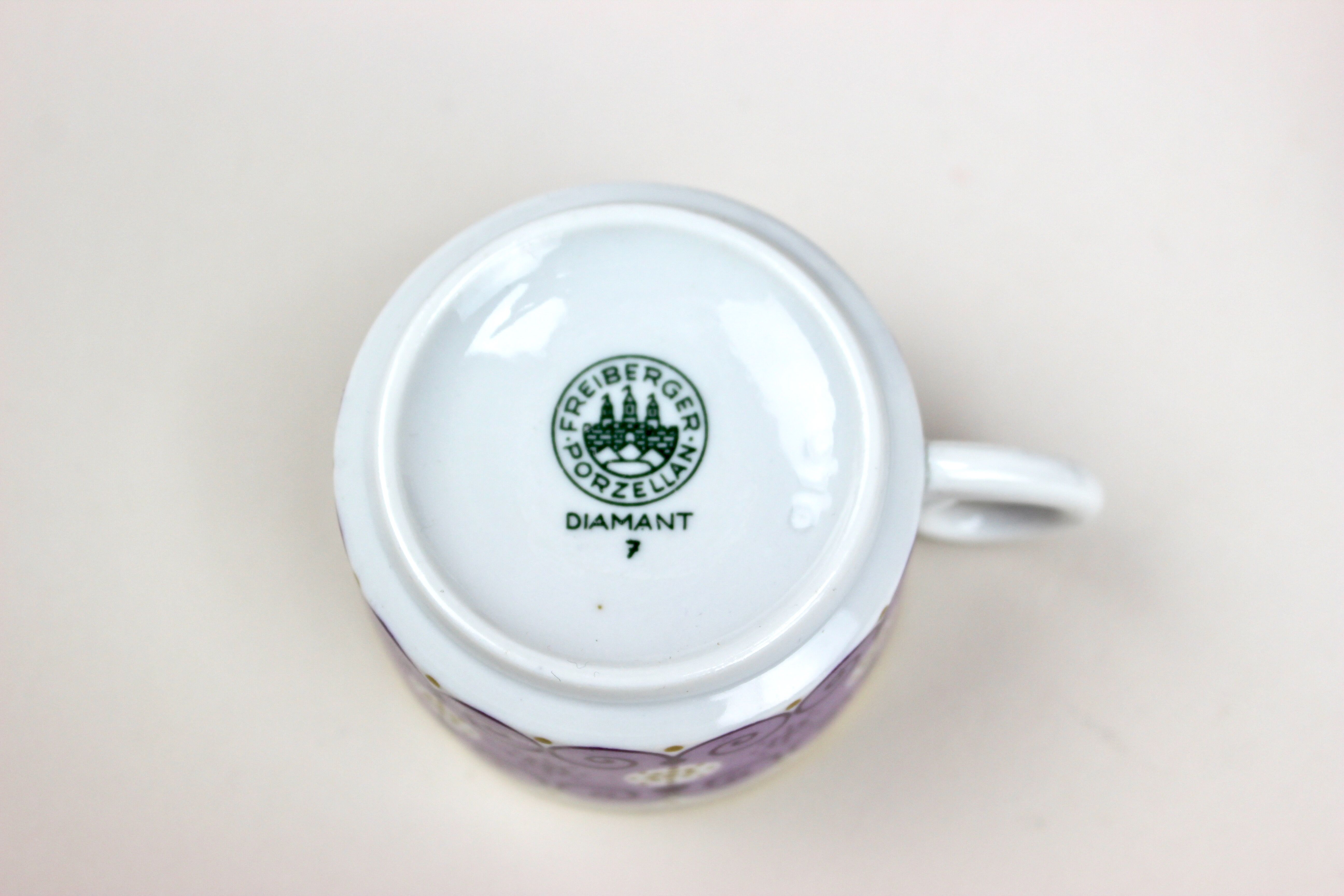 Mid Century Freiberger porcelain diamond, espresso tableware