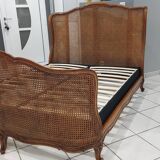 Louis XV style double cane basket bed, mid-20th century