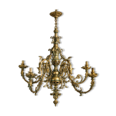Grand lustre ancien XIXe – Style Napoléon III / Rocaille – 6 bras