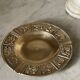 Cendrier horoscope en bronze doré vintage