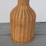 Vintage wicker bottle vase