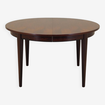 Table ronde en palissandre, design danois, années 1970, fabricant : Omann Jun