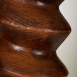 Pair of Brutalist Solid Wood Lamps