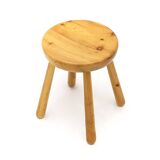 Solid pine stool, 1960s