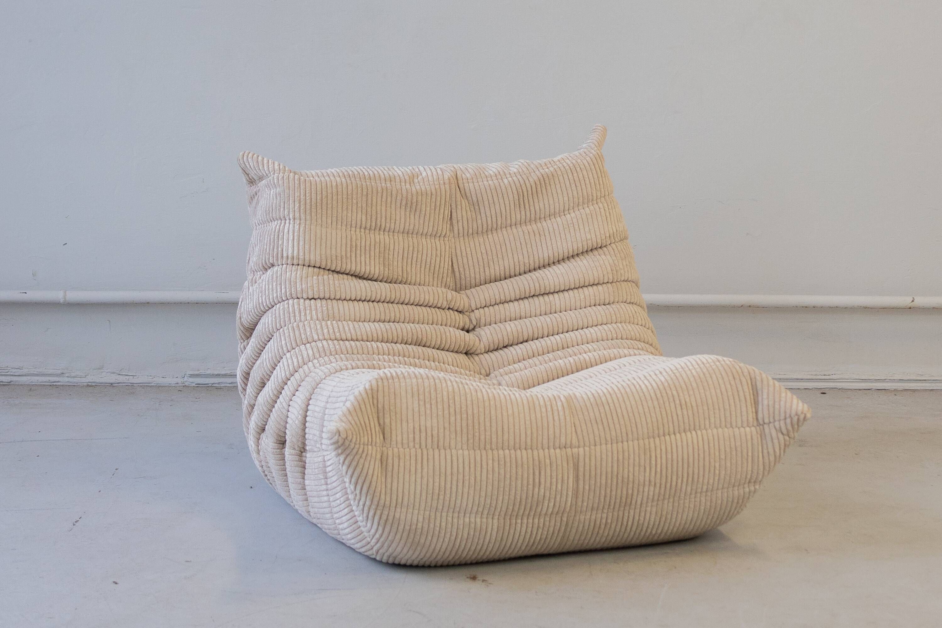 Armchair and Pouf Togo, model designed by Michel Ducaroy in 1973