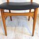 Scandinavian chair in beech and imitation leather black / vintage 60s-70s