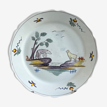 Decorative ceramic plate decoration "The wolf and the lamb"